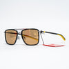 Ducati Mirrored Sunglasses – Black Frame with Yellow Tips & Double Bridge