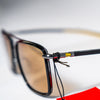 Ducati Mirrored Sunglasses – Black Frame with Yellow Tips & Double Bridge