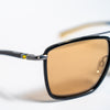 Ducati Mirrored Sunglasses – Black Frame with Yellow Tips & Double Bridge