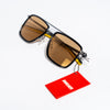 Ducati Mirrored Sunglasses – Black Frame with Yellow Tips & Double Bridge