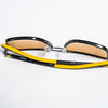 Ducati Mirrored Sunglasses – Black Frame with Yellow Tips & Double Bridge